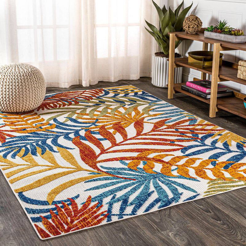 Tropics Palm Leaves Indoor/Outdoor Area Rug