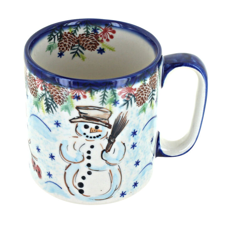 Blue Rose Polish Pottery Holiday Pine Coffee Mug