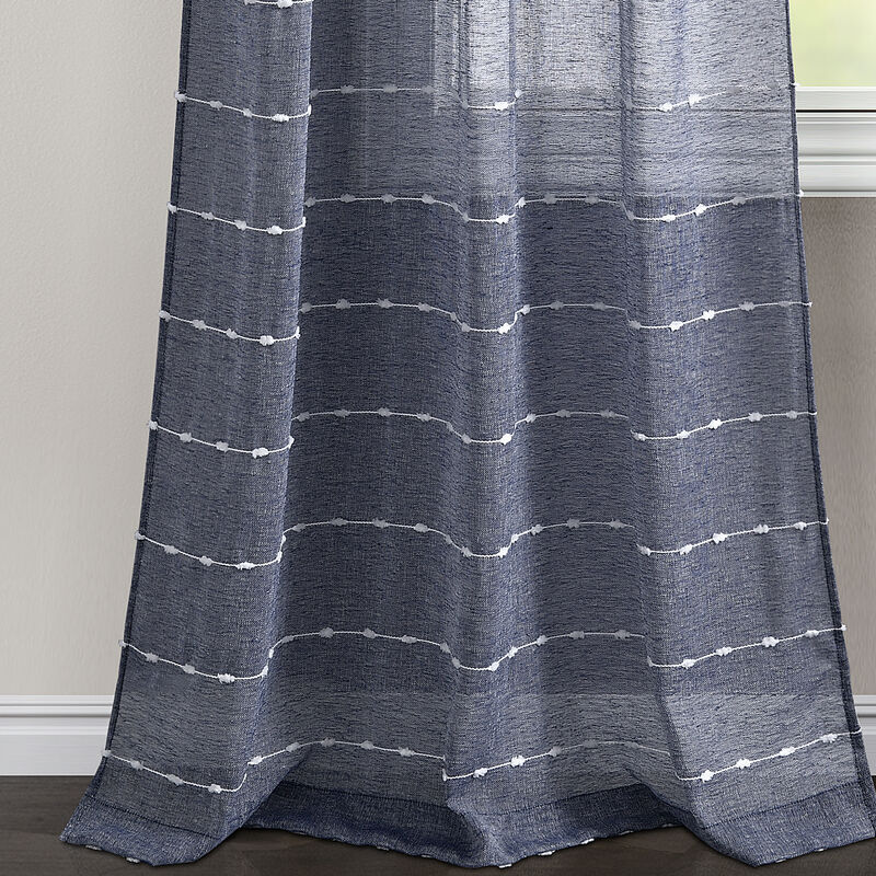 Farmhouse Textured Back Tab/Rod Pocket Sheer Window Curtain Panels