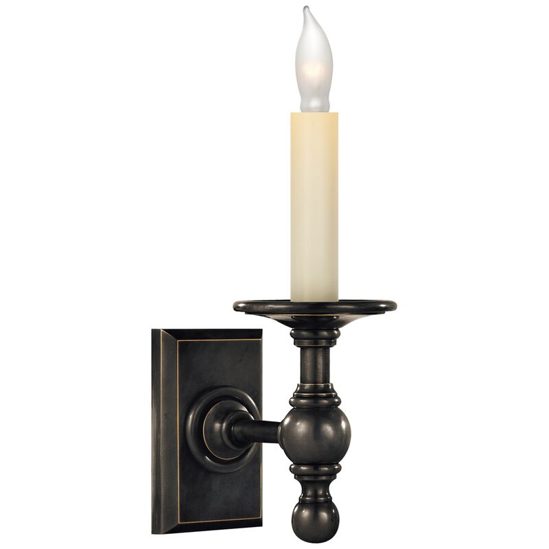 Single Library Classic Sconce in Bronze