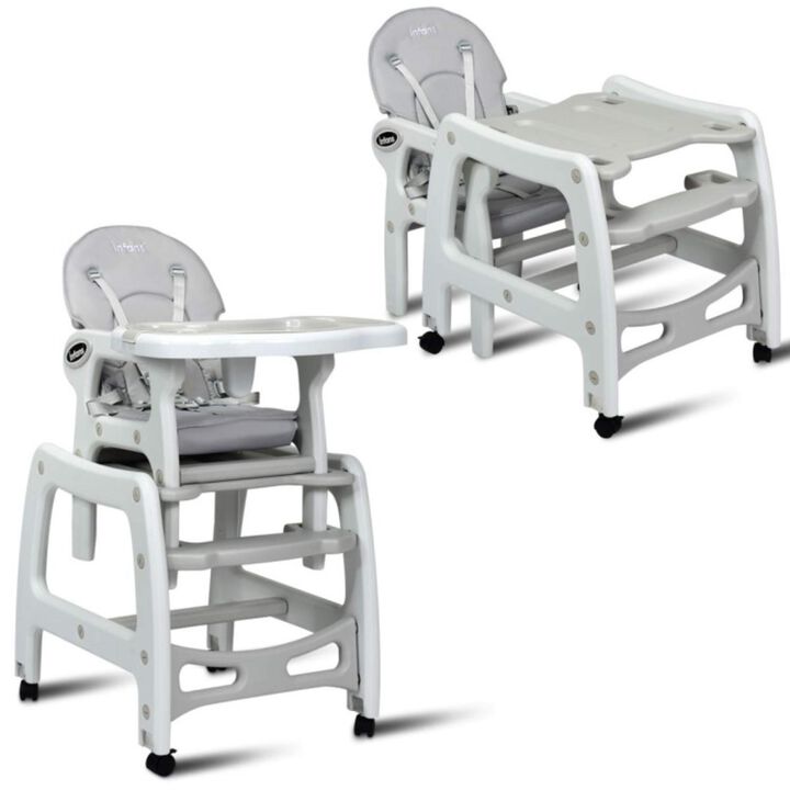 Hivvago 3-in-1 Baby High Chair with Lockable Universal Wheels