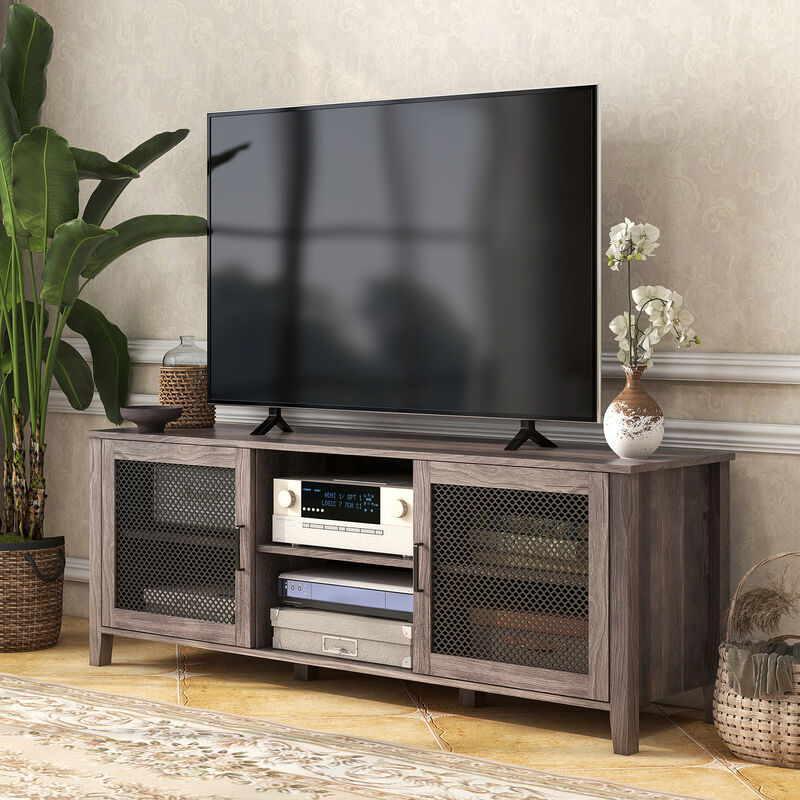 HOMCOM Industrial TV Cabinet Stand for TVs up to 65 Inch, Brown