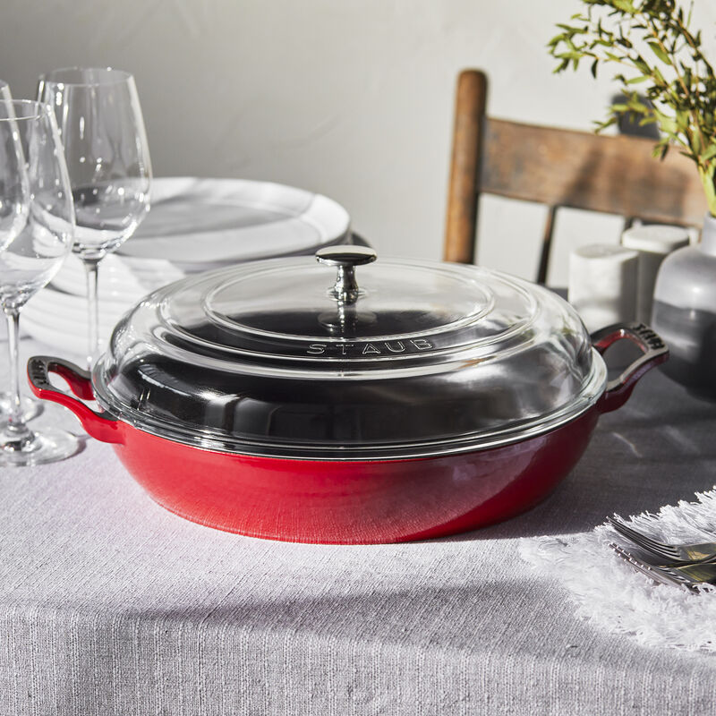 Staub Cast Iron 3.5-qt Braiser with Glass Lid - Citron