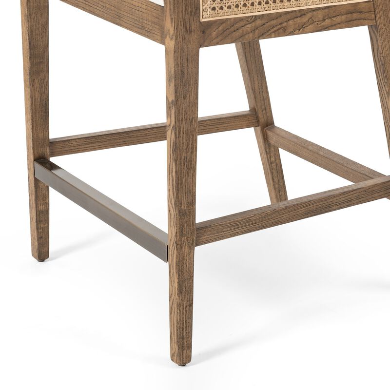 Antonia Cane Arm Counter Stool in Brown