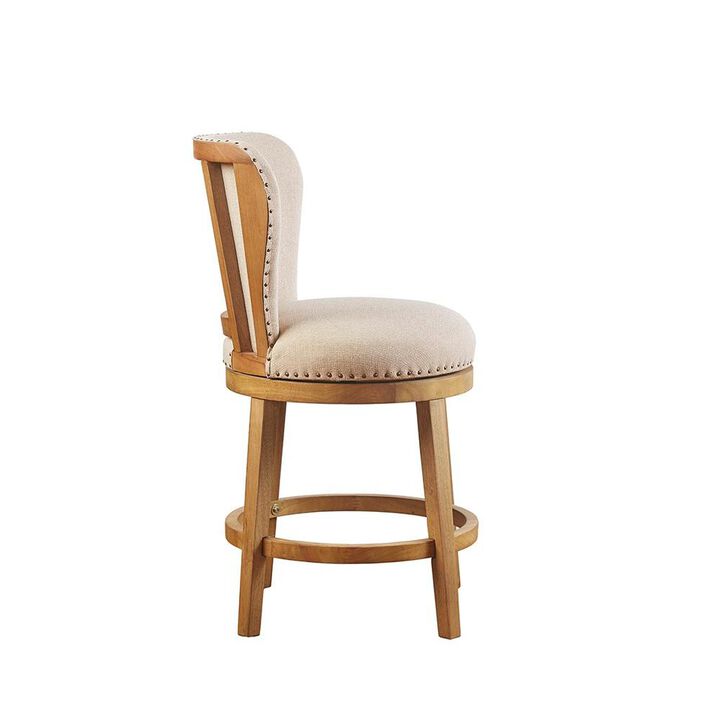 Belen Kox Upholstered 360 Degree Swivel Counter Stool, Tan, Belen Kox