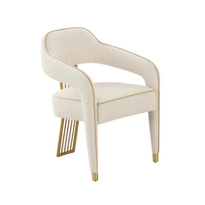 Belen Kox Cream Boucle Luxe Dining Chair, Belen Kox