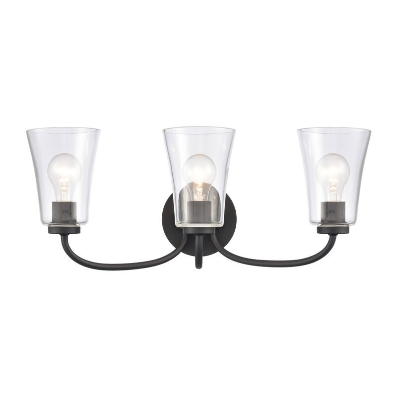 Emily 23'' Wide 3-Light Black Vanity Light