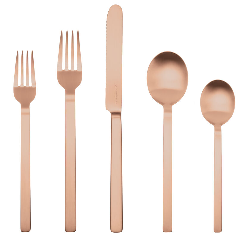 Stile By Pininarina 5-Piece Flatware Set in Ice Bronze