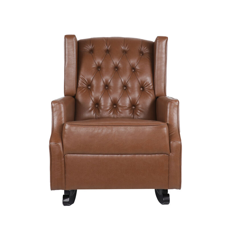 Merax PU Leather Recliner Rocking Chair