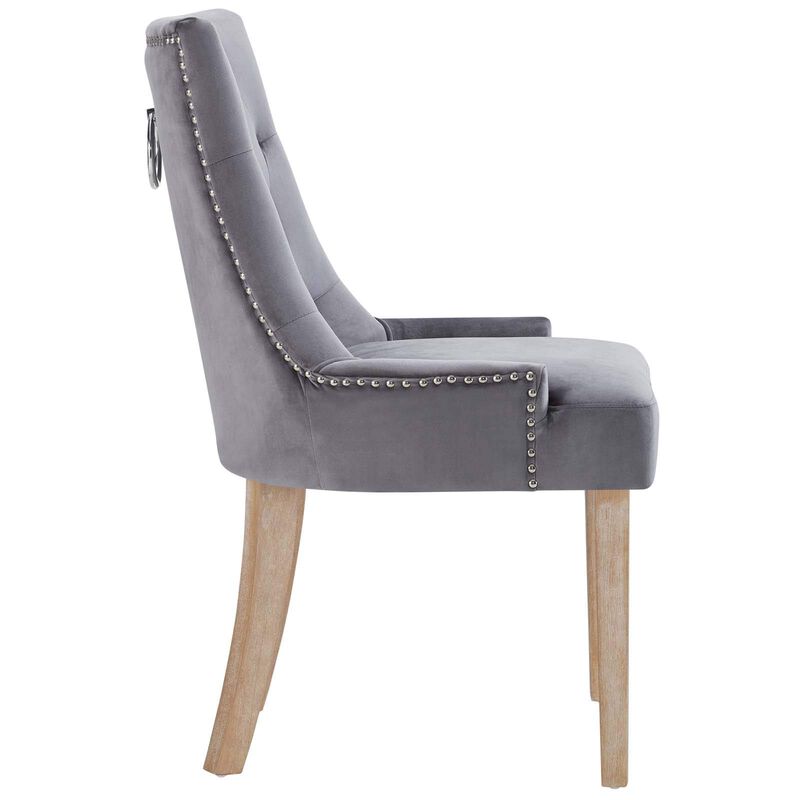 Modway Ponder Mid-Century Modern Four Dining Chair with Performance Velvet in Gray