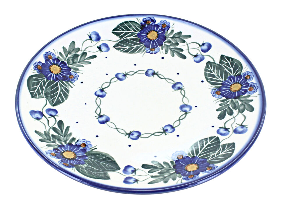 Blue Rose Polish Pottery Forget Me Not Dinner Plate