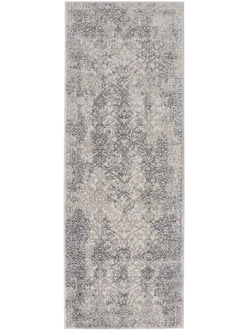 Prasad 3682F Ivory/Gray/Black 2'10" x 7'10" Rug