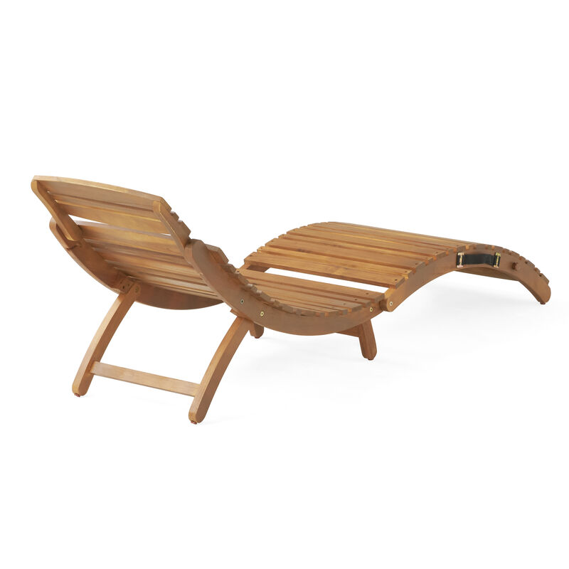 Merax Outdoor Patio Wooden Foldable Lounge Chair