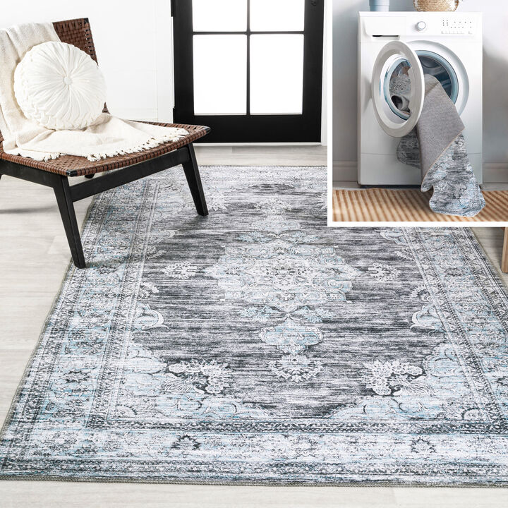 Bausch Bohemian Distressed Chenille Machine-Washable Area Rug