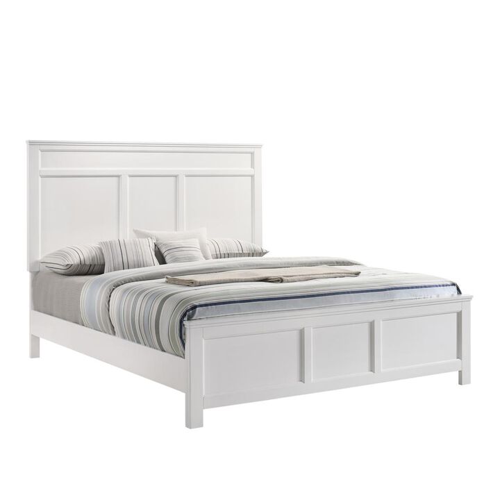 New Classic Furniture Furniture Andover Contemporary Solid Wood 5/0 Queen Bed in White