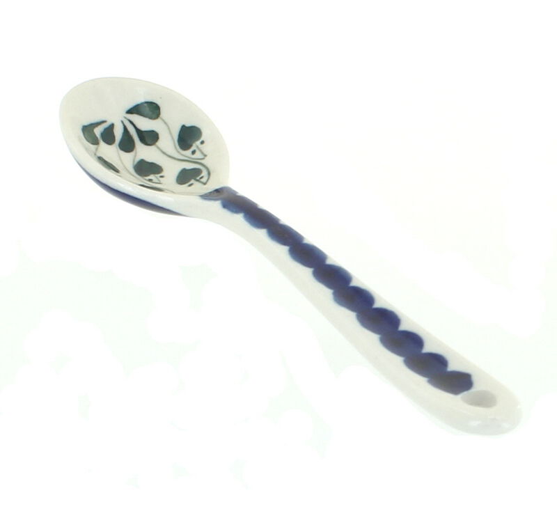 Blue Rose Polish Pottery Summer Blooms Sugar Spoon