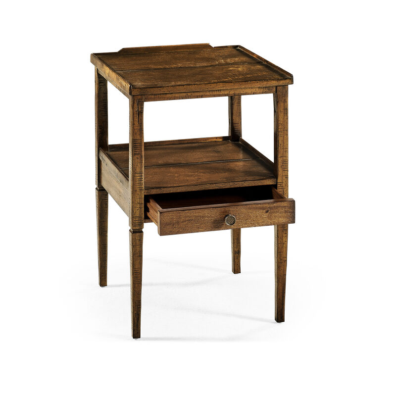 Country Walnut Square End Table