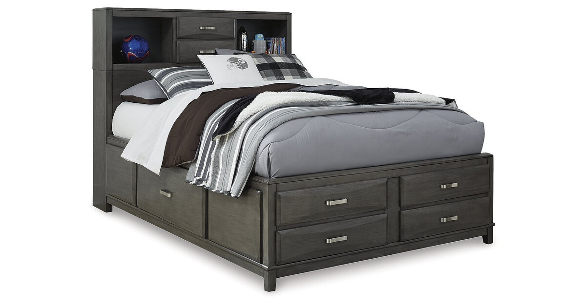 Caitbrook Full Storage Bed with 7 Drawers