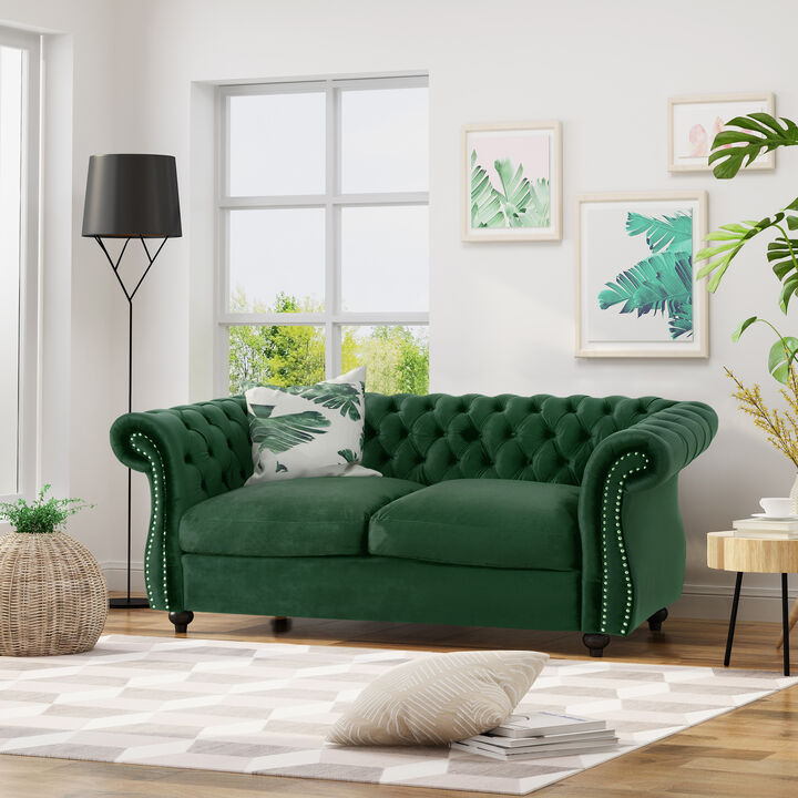Merax Traditional Chesterfield Loveseat Sofa