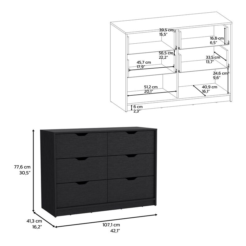 DEPOT E-SHOP Houma 4 Drawer Dresser with 2 Lower Cabinets, Drawer Chest