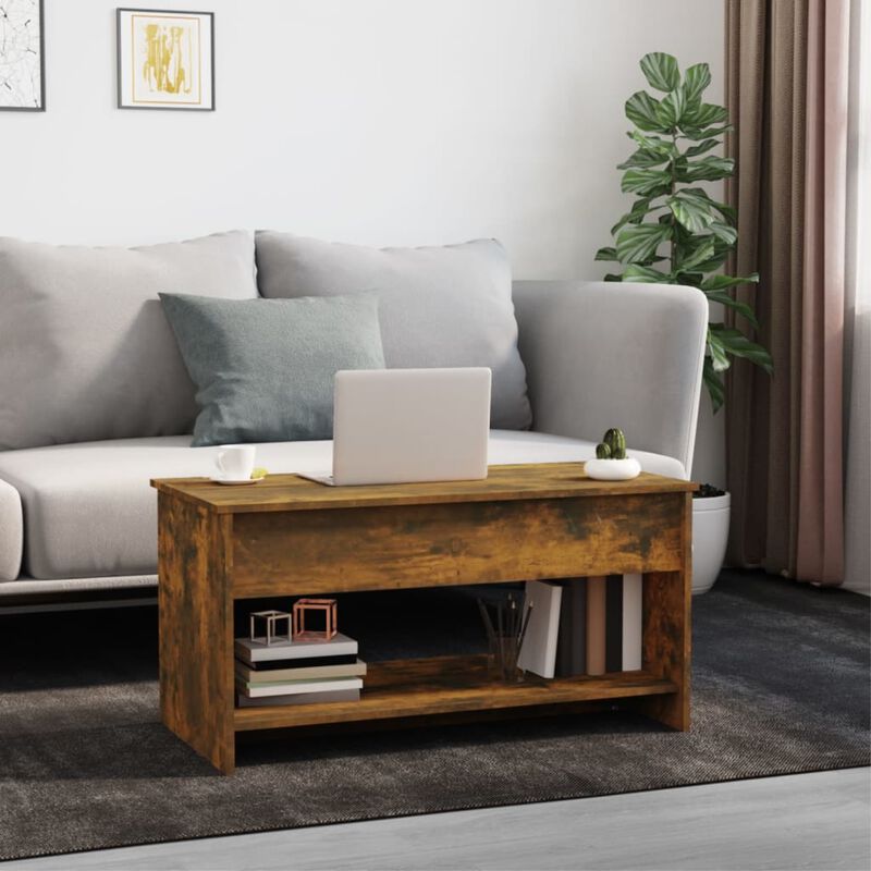 vidaXL Coffee Table Smoked Oak 40.2"x19.7"x20.7" Engineered Wood