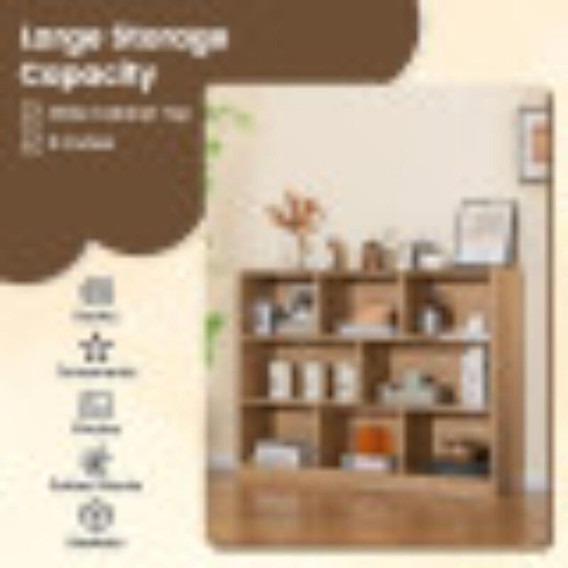 Hivvago 3-Tier Open Bookcase 8-Cube Floor Standing Storage Shelves