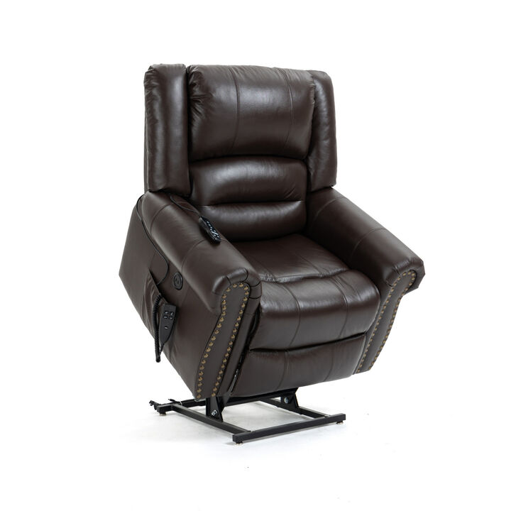 Streamdale Heavy Duty Leather Recliner with Heat & Massage