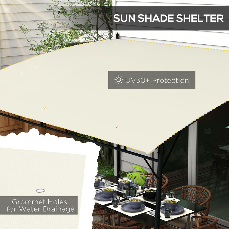 Outsunny 10' x 13' Outdoor Pergola Gazebo with UV-Resistant Canopy and Metal Frame, Sun Shade Shelter for Porch, Patio, Deck, Backyard, Cream