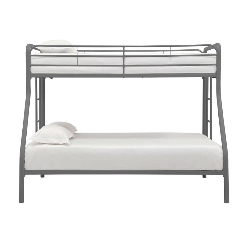 Hivvago Twin over Full size Sturdy Metal Bunk Bed in Silver Finish