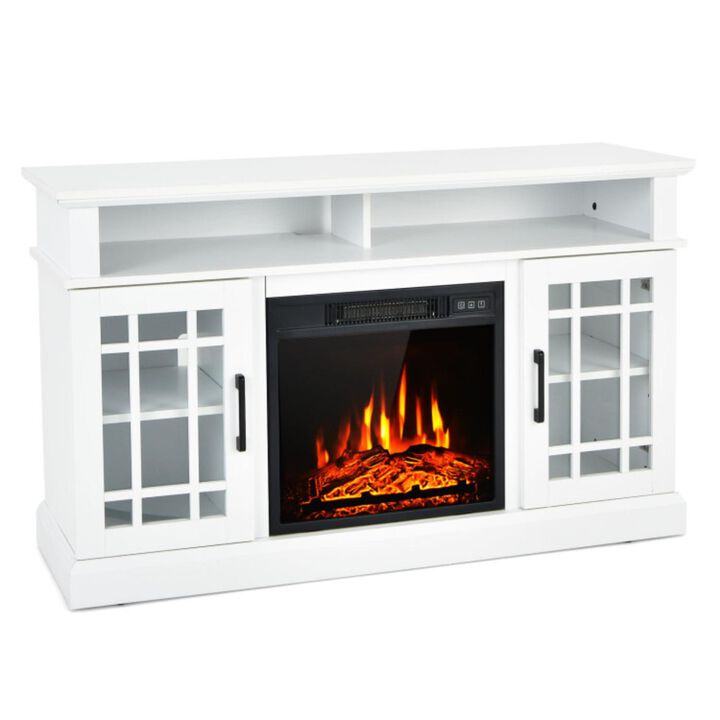 Hivvago 48 Inch Electric Fireplace TV Stand with Cabinets for TVs Up to 55 Inch