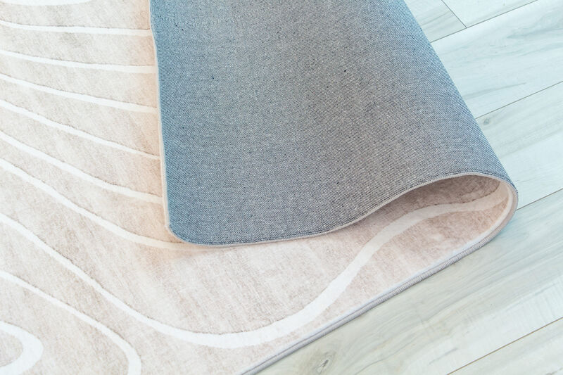Eclipse Minimalist Modern Abstract Beige Cream Indoor Soft Area Rug