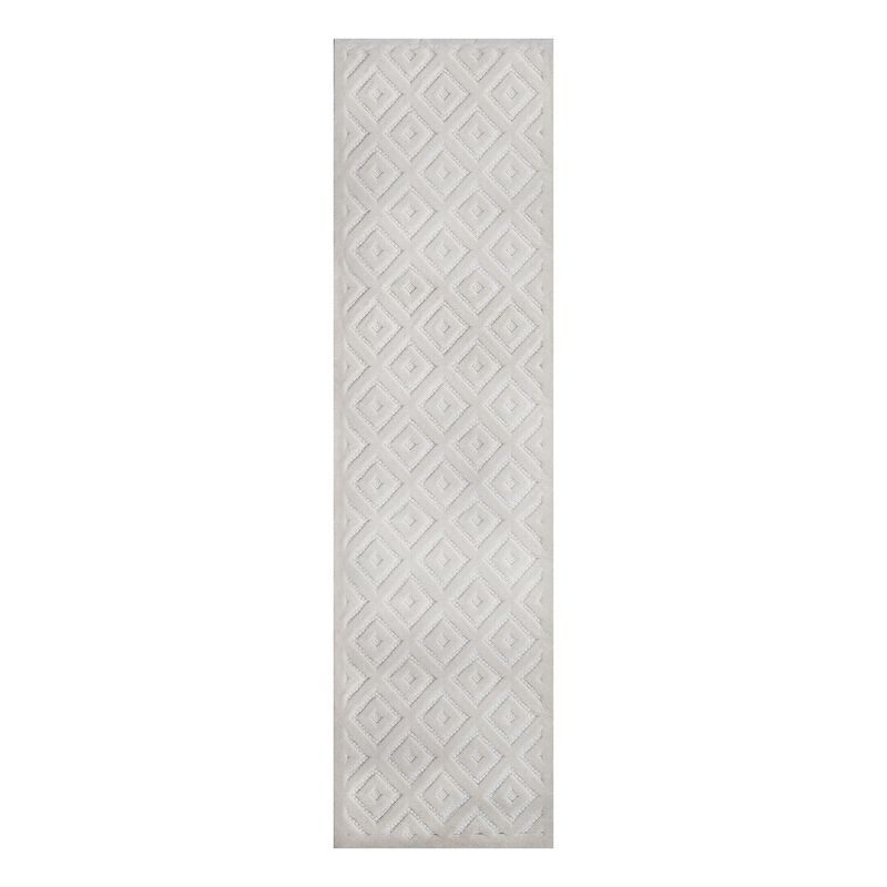 Portmany Neutral Diamond Trellis Indoor/Outdoor Area Rug