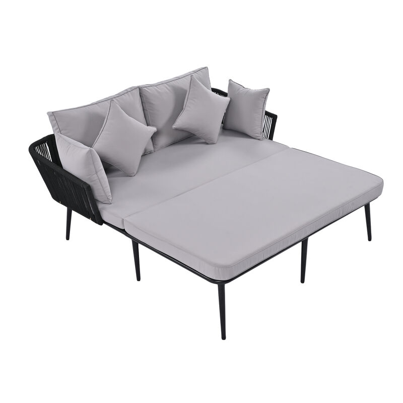 Woven Nylon Outdoor Daybed Set - Gray