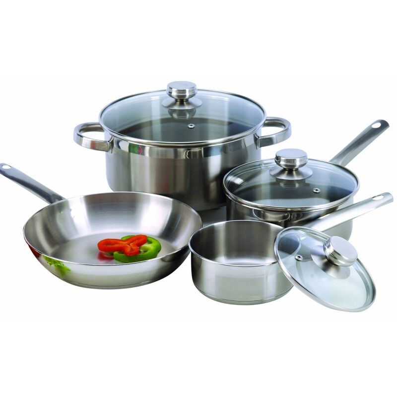 Hivvago 7-Piece Cookware Set Constructed in 18/10 Stainless Steel