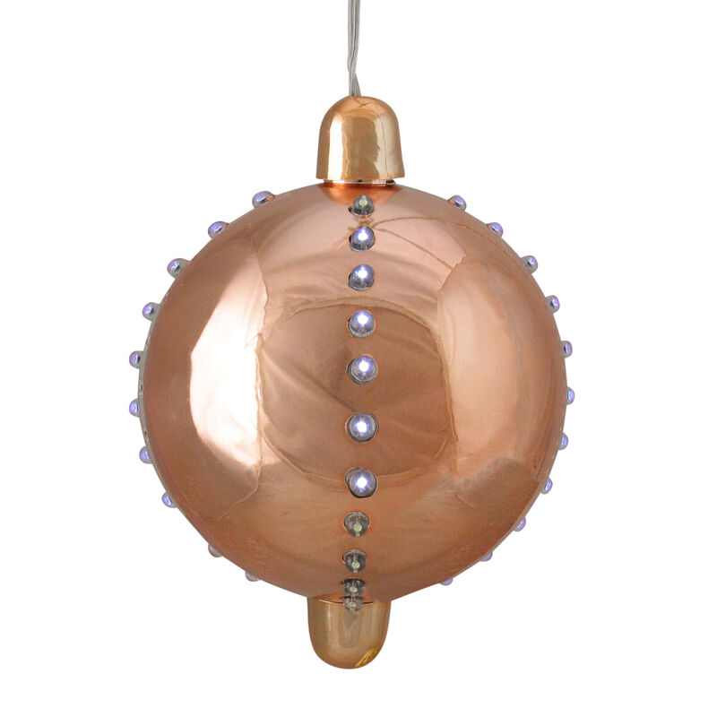 5" Copper Brown Battery Operated LED Lighted Cascading Sphere Christmas Ball Ornament