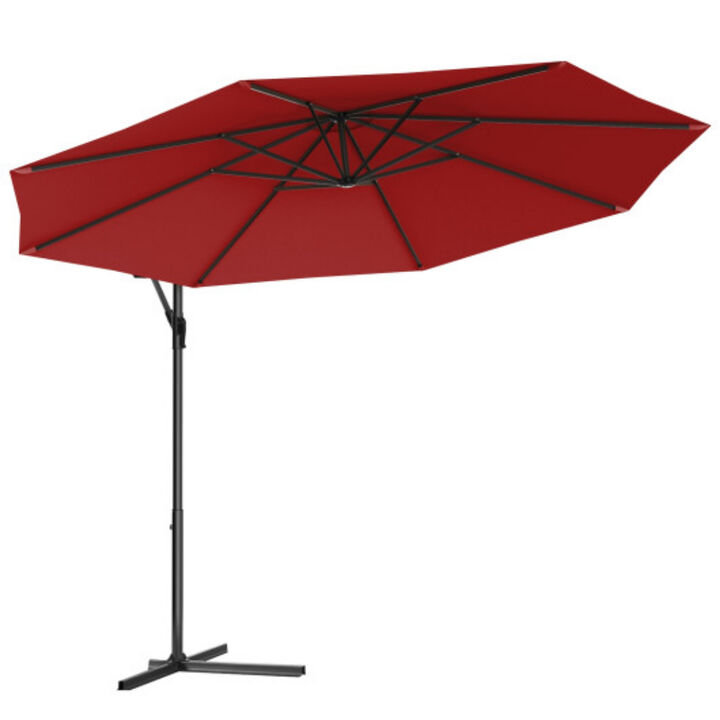 10 Feet Patio Outdoor Sunshade Hanging Umbrella