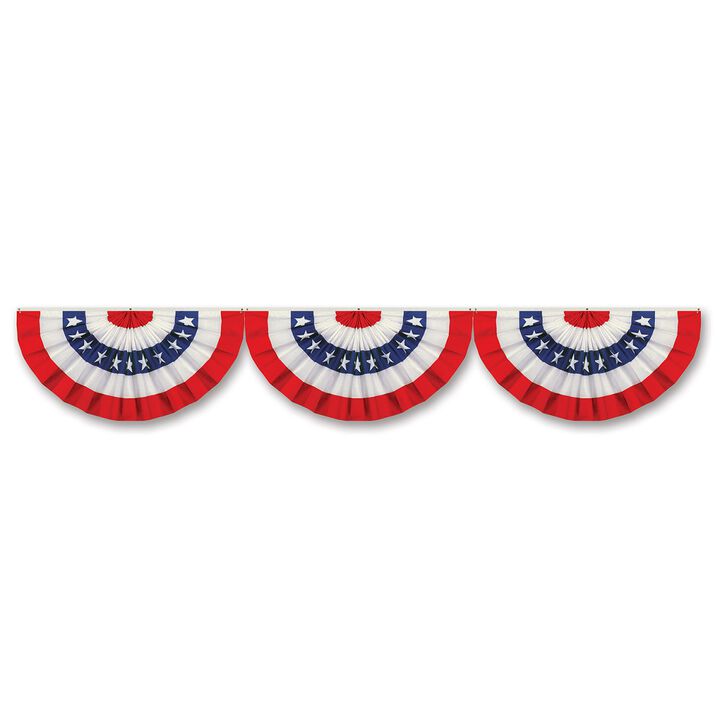 Club Pack of 12 Patriotic Bunting Double-Sided Paper Cut-outs - 6'