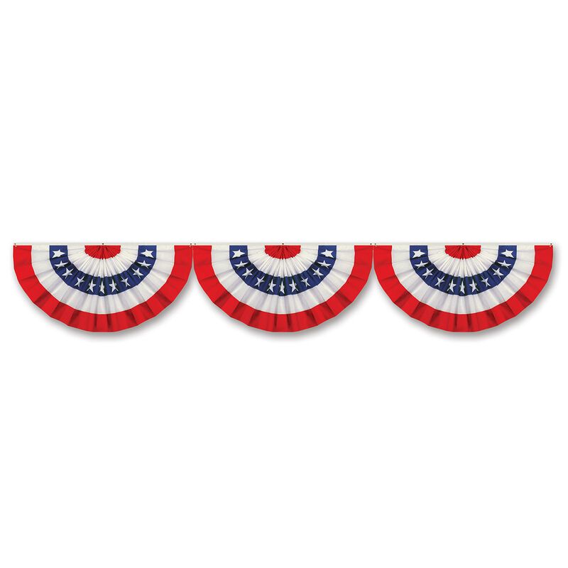 Club Pack of 12 Patriotic Bunting Double-Sided Paper Cut-outs - 6'