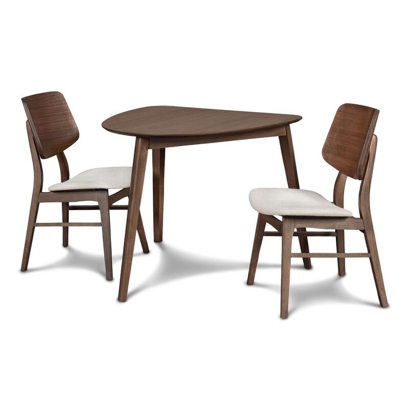 New Classic Furniture Furniture Oscar 32 Solid Wood Triangle Corner Table in Walnut