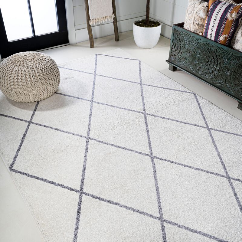 Cole Minimalist Diamond Trellis Area Rug