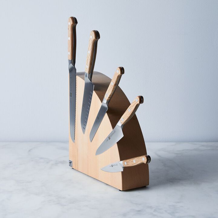 ZWILLING Italian Round Magnetic Knife Block - Natural Beechwood