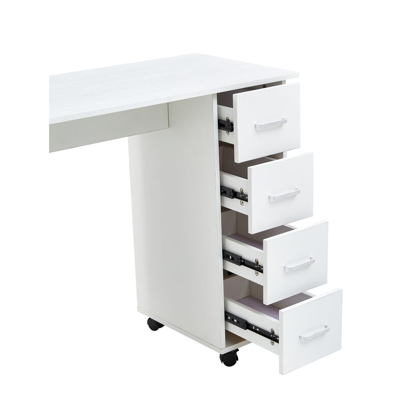 Home Office Computer Desk Table with Drawers White 41.73‘’L 17.72''W 31.5''H