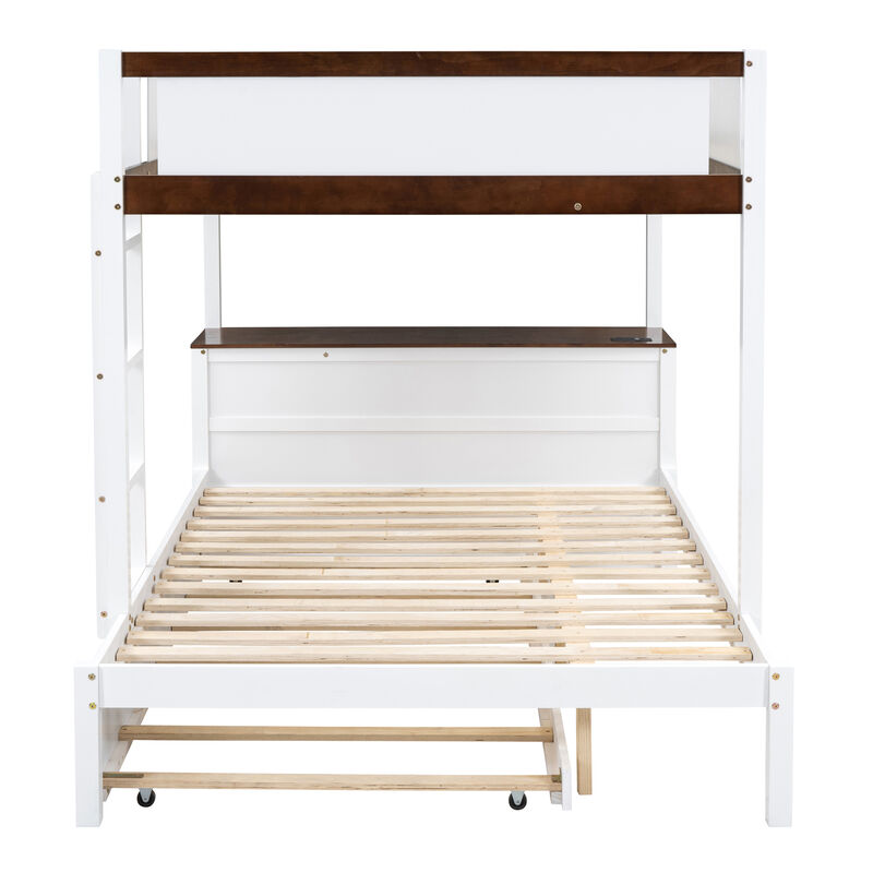 Merax  Bunk Bed with Trundle and Desk