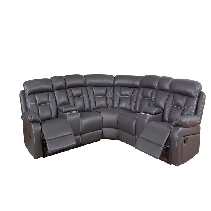 Sectional Sofa with Manual Reclining