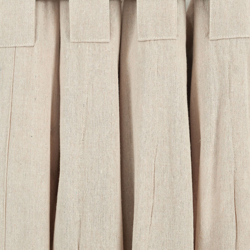 Ruched Waterfall Linen Window Curtain Panel