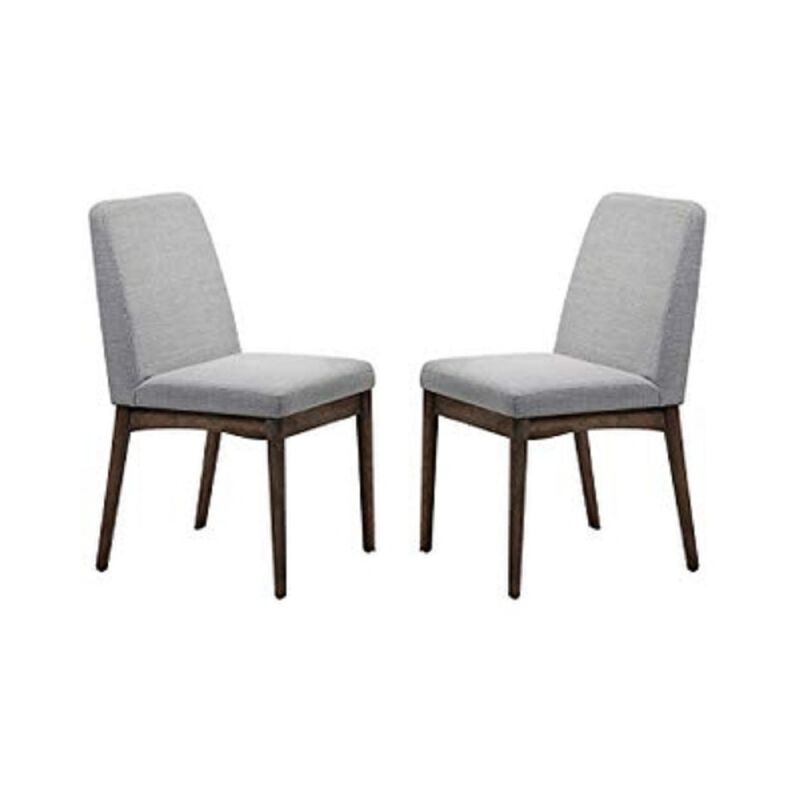 Mid-Century Style Dining Chairs 2 PCS Set Solid wood Fabric Upholstered Cushion Chair