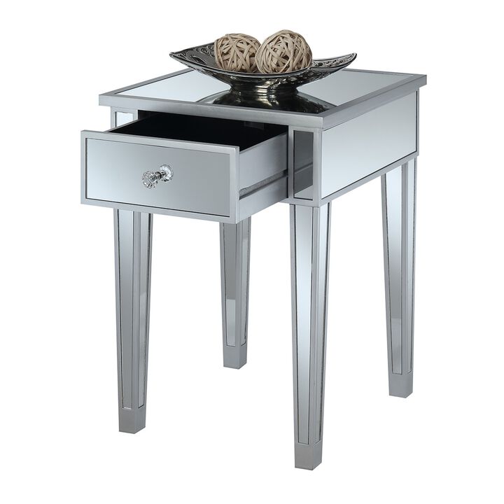 Gold Coast Mirrored 1 Drawer End Table