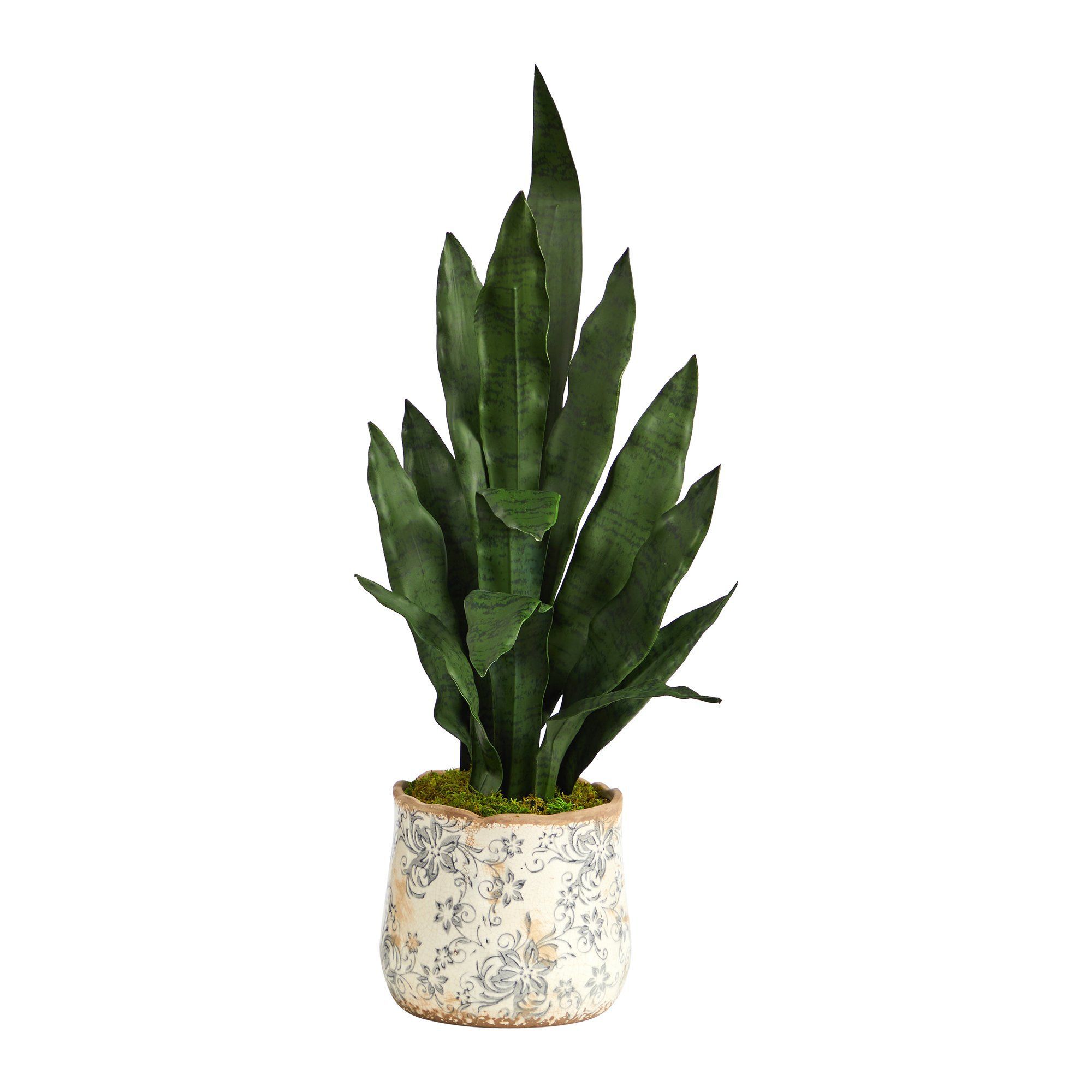 Nearly Natural 27-in Sansevieria Artificial Plant in Decorative