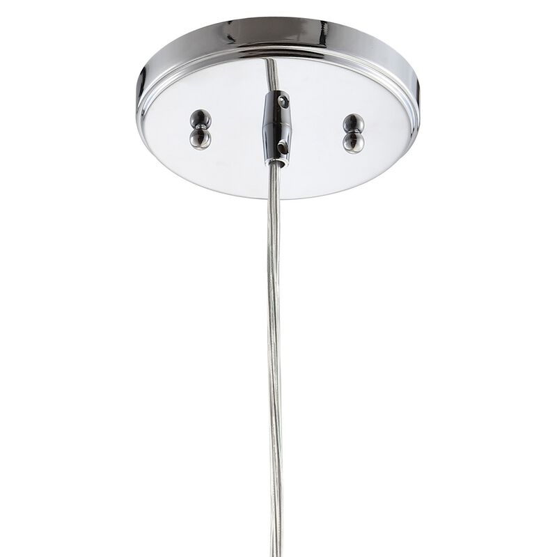 Ferano 9" Adjustable Metal/Glass LED Pendant, Chrome