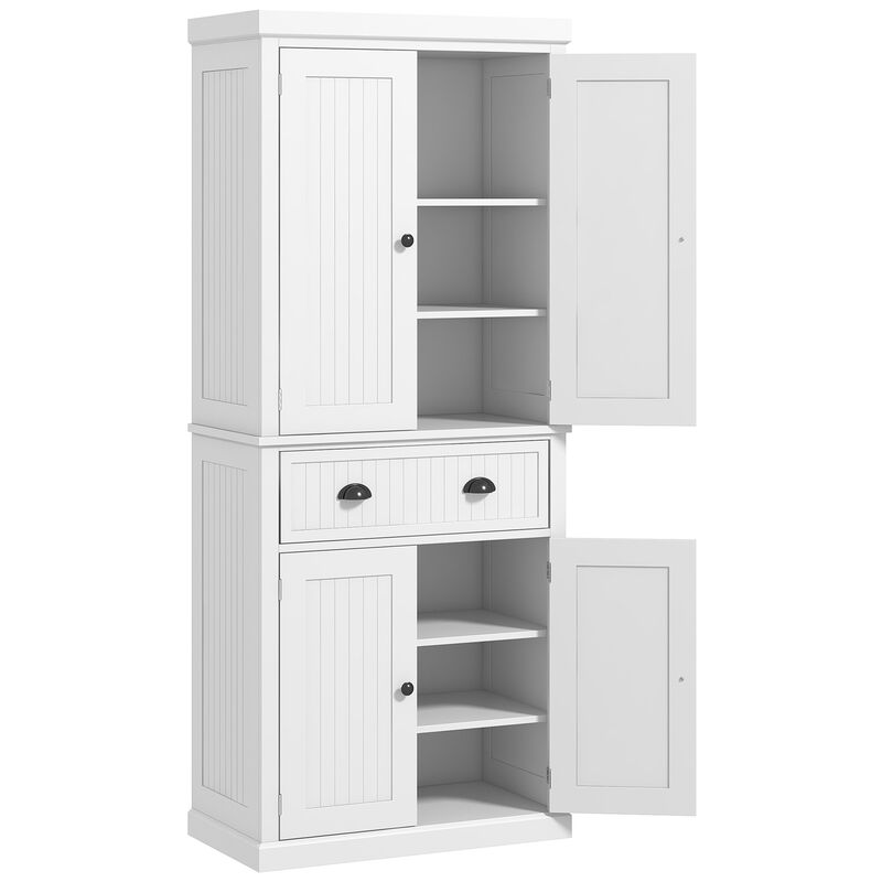 HOMCOM 72� Tall Colonial Style Free Standing Kitchen Pantry Storage Cabinet